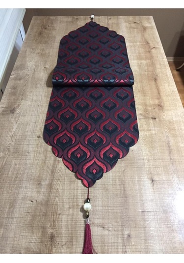 Finezza Üç Boyutlu Damla Desen Leke Tutmaz Kırmızı Runner