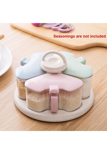 Yeni Ev Biber Organizatör Baharat Tuz Saklama Kabı Pişirme Aracı Masaüstü Buğday Samanı Dayanıklı Baharat Diğer