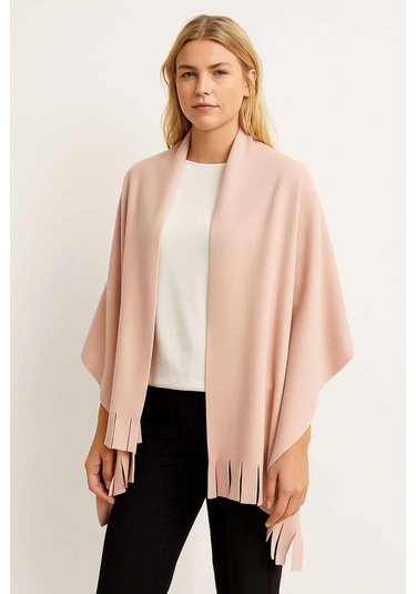 Softiva Polar Omuz Şalı 70x180 Cm Unisex Kışlık Şal Pudra Çok Renkli