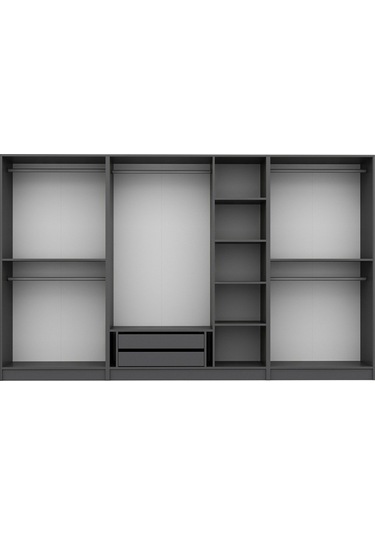 Minar Kale 7 Bölmeli 2 Çekmeceli Giyinme Dolabı Antrasit 190cm