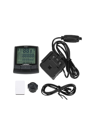 Lixada-bisiklet Bisiklet Bilgisayar Bisiklet Kilometre-kablolu Yb19733-2 Siyah