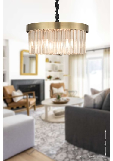 Desina 40 Lık Kristal Taşlı Avize - Eskitme Kaplama Eskitme Kaplama