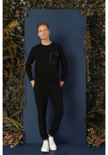 Ts 874 Slim Fit Siyah Spor T-shirt Siyah