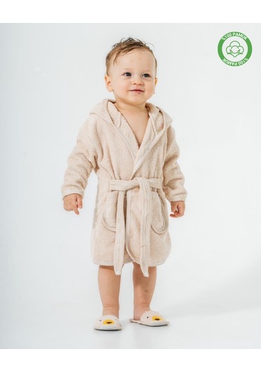 Ayılı Bornoz Takımı 1-2 Yaş Bej