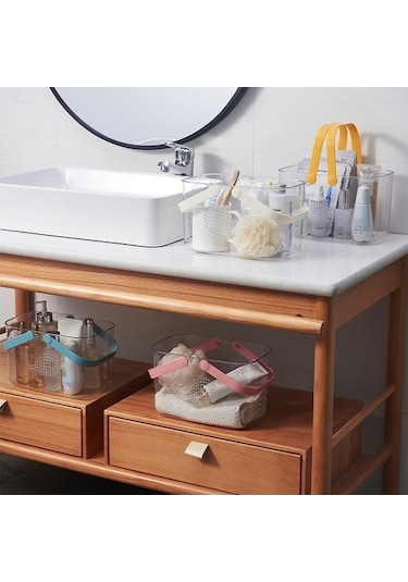 Tongxida Portatif Banyo Sepeti Boşaltma Depolama Sepeti Sarı Sarı