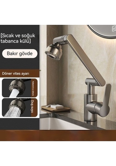 Bosphorusboutique02 Pirinç Üniversal Döner Musluk Ekran, Mutfak Ve Banyo Lavabo İçin Optimum Seçim Diğer