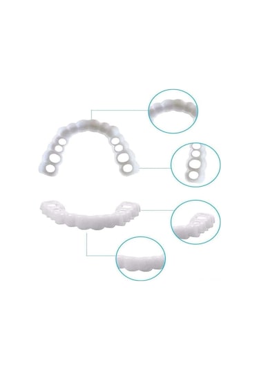 Hangfox Geçici Diş Kaplama, Üst Ve Alt Dişler İçin Dekoratif Protez, Kolay Takılabilir, Hemen Düzenli Parlak Dişler, Güvenli Konforlu Malzeme