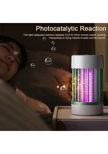 Aubyhe Usb Şarjlı Led Kovucu, İki Modlu, Uv Işık Ve Fotokatalitik Reaksiyonlu, Ev Ve Dış Mekan İçin Sessiz Komar Öldürücü Lambası Yeşil