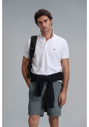 Lufian Erkek Laon Smart Polo T-shirt 111040164 Beyaz