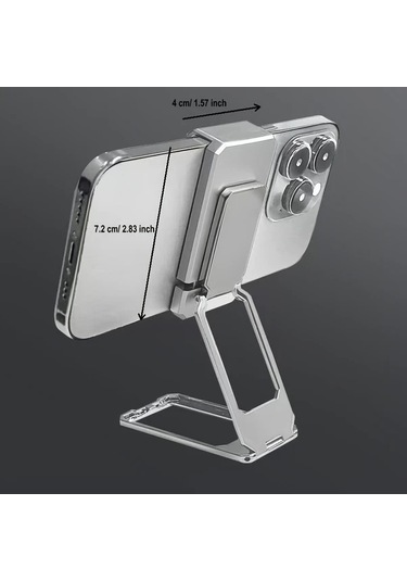 Motion003 360 Derece Dönebilen Katlanabilir Stand Arka Klips Simli Siyah Telefon Tutucu Metal Simli+siyah