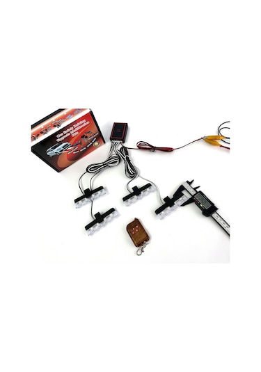 Turuncu Panjur Led 4lü Çakarlı Modlu Kumandalı 12v