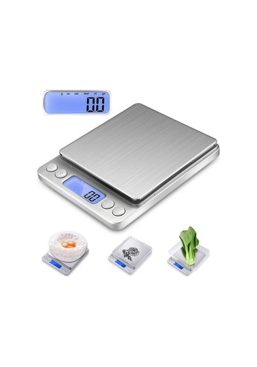 Zmc Bilişim Dijital Hassas Mutfak Terazisi Hassas Tartı 2000 Gr/01 Gr Hassasiyet Çok Renkli