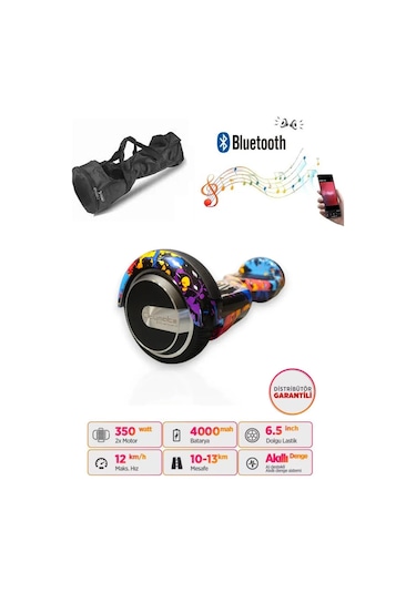 Citymate Elektrikli Kaykay Hoverboard Akıllı Denge 6.5 Inch + Hoverkart + Çanta Extrem Paket D26