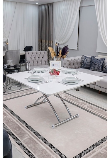 Juppo Üst Tabla Mdf Beyaz Oval Köşe Alt Krom Dışa K