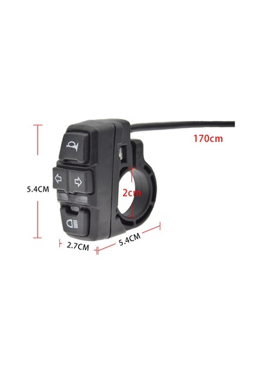 Suntek Ön Işık Boynuz Dönüş Işık Anahtarı Motosiklet Siyah