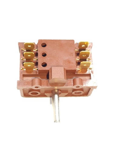 Ankastre Fırın Anahtarı 3-3 Polyemit Çevirmeli Şalter Metal Saplı 1 Adet