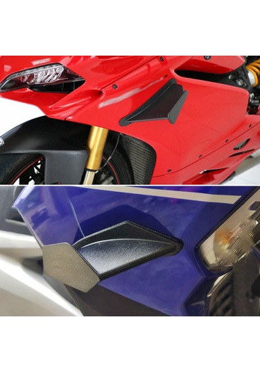 Motosiklet Kanat Aerodinamik Kanatçık Kiti Honda Suzuki Siyah Siyah