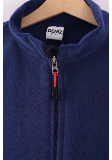 Monox Çocuk Unisex Parmak Geçmeli Polar Ceket Saks