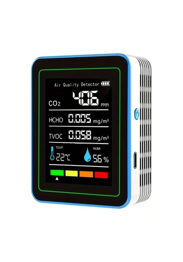 Honeybeeshop Zn-mt25 5i 1 Arada Taşınabilir Hava Kalitesi Monitörü Gerçek Zamanlı Sıcaklık Nem Verileri Formaldehit Co2 Dedektörü Şarj Edilebilir