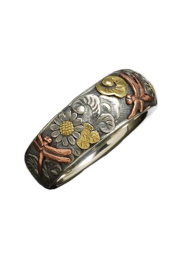 Kadın Vintage Yusufçuk Ayçiçeği Yüzük Benzersiz Nişan Alyans Band Yıldönümü Hediye Takı Boyutu 5-11 11 Çok Renkli