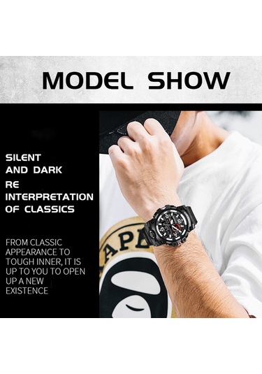 Smael 8035 Çok Fonksiyonlu Erkek Spor Günlük Saati 50m Su Geçirmez Elektronik Dijital Kol Saati, Işıklı/alarm/saat Duraklatma/otomatik Takvim/snooze Özelliği İle. Çok Renkli