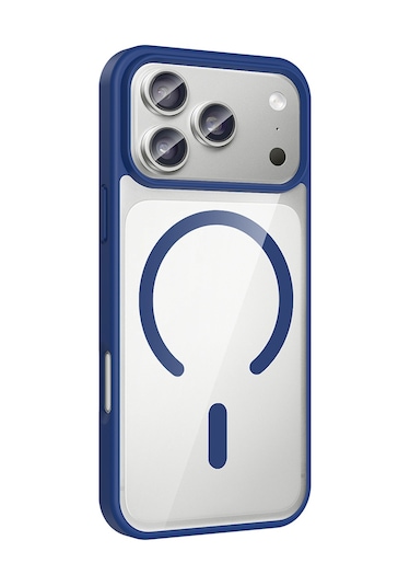 İos Uyumlu İphone 17 Pro Max İçin Magsafe İle Uyumlu Kılıf Sararmaz Şeffaf Kapak Ege Lacivert