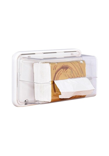 Çok İşlevli Mendil Kutusu, Benzersiz Mendil Kutusu, Düzenli Bir Ev Veya Restoran İçin Kağıt Saklama Tutucu, Beyaz.