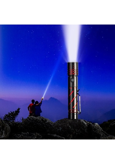 Sones E-smarter Xq-s50 Mini Lazer El Feneri Geri Çekilebilir Yakınlaştırma Kalem Klipsi Led Acil Durum Yenileme El Feneri Pil Dahil Değildir Çok Renkli