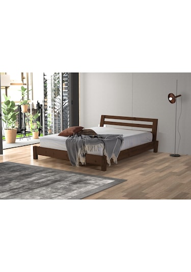 Palma Ithal Ladin Masif Ahşap Karyola Ceviz 120 X 200