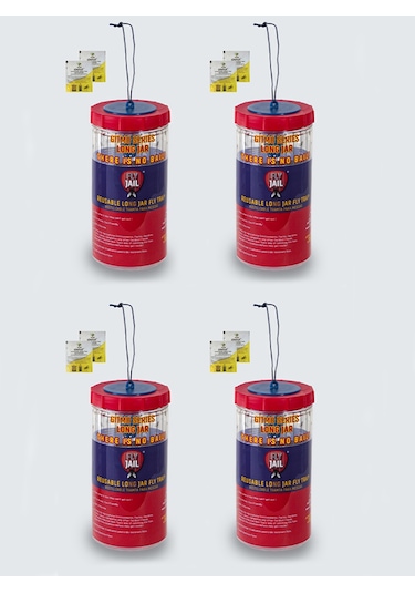 FLY JAIL | LONG JAR, 1.5 LİTRE 4 X KAVANOZ TİPİ KARASİNEK TUZAĞI