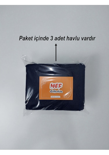 Lacivert Berber Havlusu Sporcu Havlusu Yüz Havlusu 50x90 Cm 3 Lü