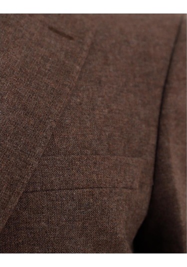 Uki Kahve Mono Yaka Klasik Ceket Kahve