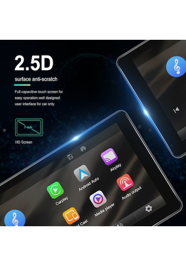 Otomobil 7 İnç Dokunmatik Android Auto Carplay Ekran Aux-bt-fm