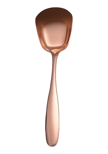 Sones Küçük 304 Paslanmaz Çelik Kaşık Parlak Kalınlaştırılmış Düz Başlı Düz Tabanlı Servis Kaşığı, Renk: Gül Altın