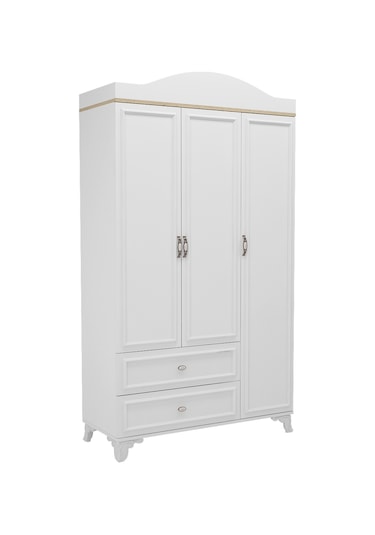 Baby Darling Lisa Mdf Gardırop Beyaz 3 Kapaklı Beyaz