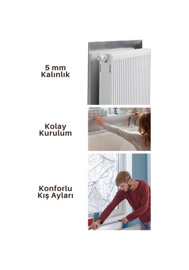 10 Adet Kalorifer Radyatör Arkalığı Isı Tasarrufu Petek Arkası Yalıtım İzolasyon Yansıtıcı Levhası