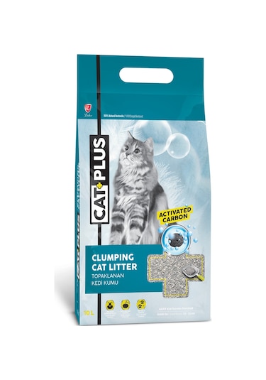 CatPlus Aktif Karbon Topaklaşan Bentonit Kedi Kumu 10 L