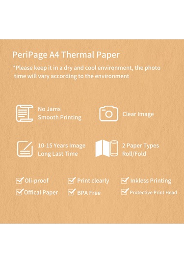 Dofolink Peripage A40 İçin 210x30mm Termal Kağıt 2 Adet/kutu - 10-15 Yıl Saklama Süresi, Bisfenol A Yok, Suya-yaga-dayanıklı, Mürekkep İhtiyacı Olmadan Yazdırma
