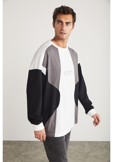 Grimelange Melvin Erkek Bisiklet Yaka Baskı Detaylı Uzun Kol Beyaz Sweatshirt Grimelange Melvin Erkek Bisiklet Yaka Baskı Detaylı Uzun Kol Beyaz Sweatshirt