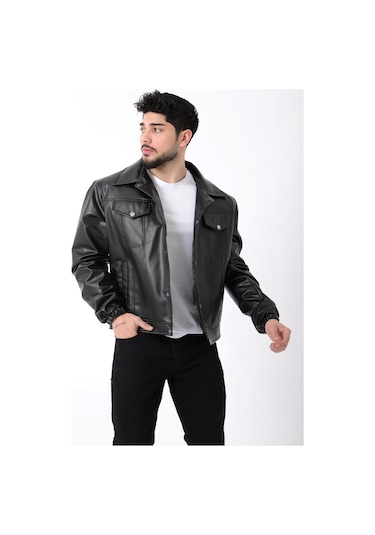 Stilkombin Kolu Lastikli Çıtçıtlı Suni Deri Mont Str 5021-50311 001