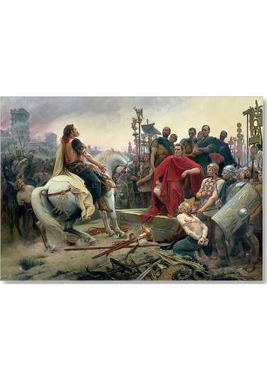 Cakasepetim Vercingetorix Jül Sezar'a Meydan Okuyor Ahşap Mdf Tablo