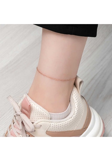 Blackcraft 925 Ayar Gümüş Rose Zincir Desenli Halhal Bc-1511eb Renkli