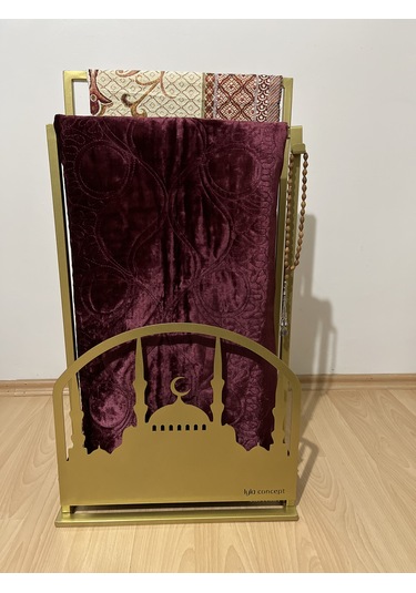 Safa Premium Ön Korumalı Seccade Askısı, Seccadelik Gold Siyah