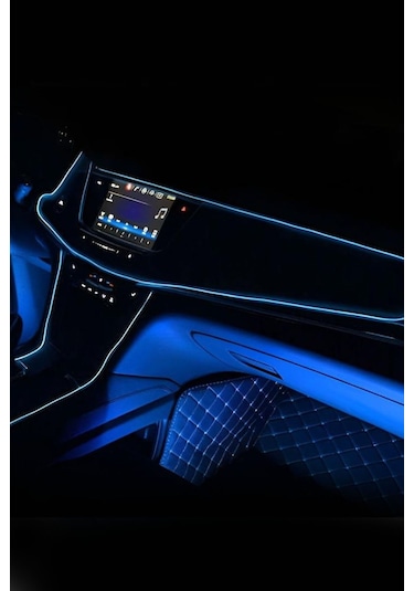 Her Araca Uyumlu Universal İp Neon Led - Mavi Renk 2 Metre 12v