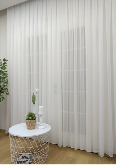 Evdepo Home Kullanıma Hazır Krep Tül Perde