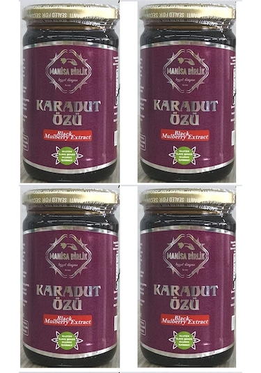 Manisa Birlik Karadut Özü Soğuk Sıkım 4 x 340 G