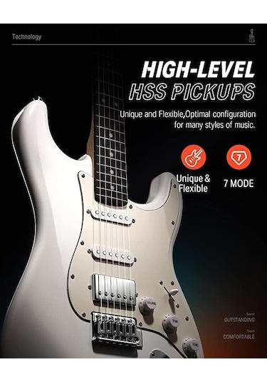 Donner Dst-152 Full-size St Elektro Gitar Seti Beyaz