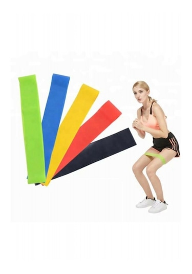 5 Adet Pilates Bandı Plates Egzersiz Direnç Lastiği Seti