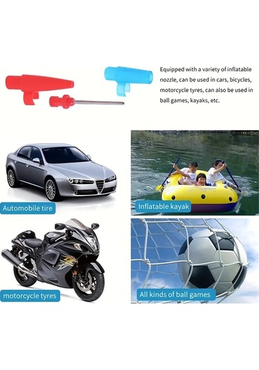 Boatshop1 Siyah 12v Elektrikli Taşınabilir Lastik Şişirme Cihazı Araba Bisiklet Toplar İçin Otomatik Durdurma Basınç Göstergesi Pilsiz