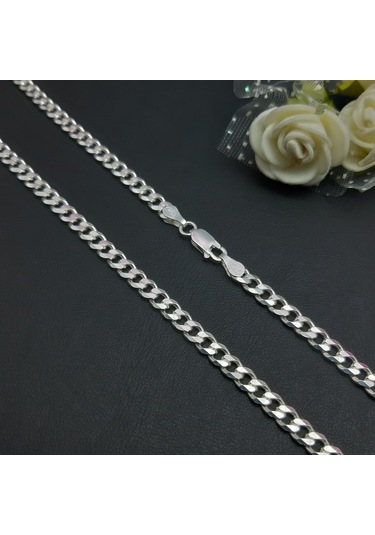 Bir Gümüş Aşkı 925 Ayar Gümüş 3.8 MM Gurmet Model Erkek Zincir Kolye
